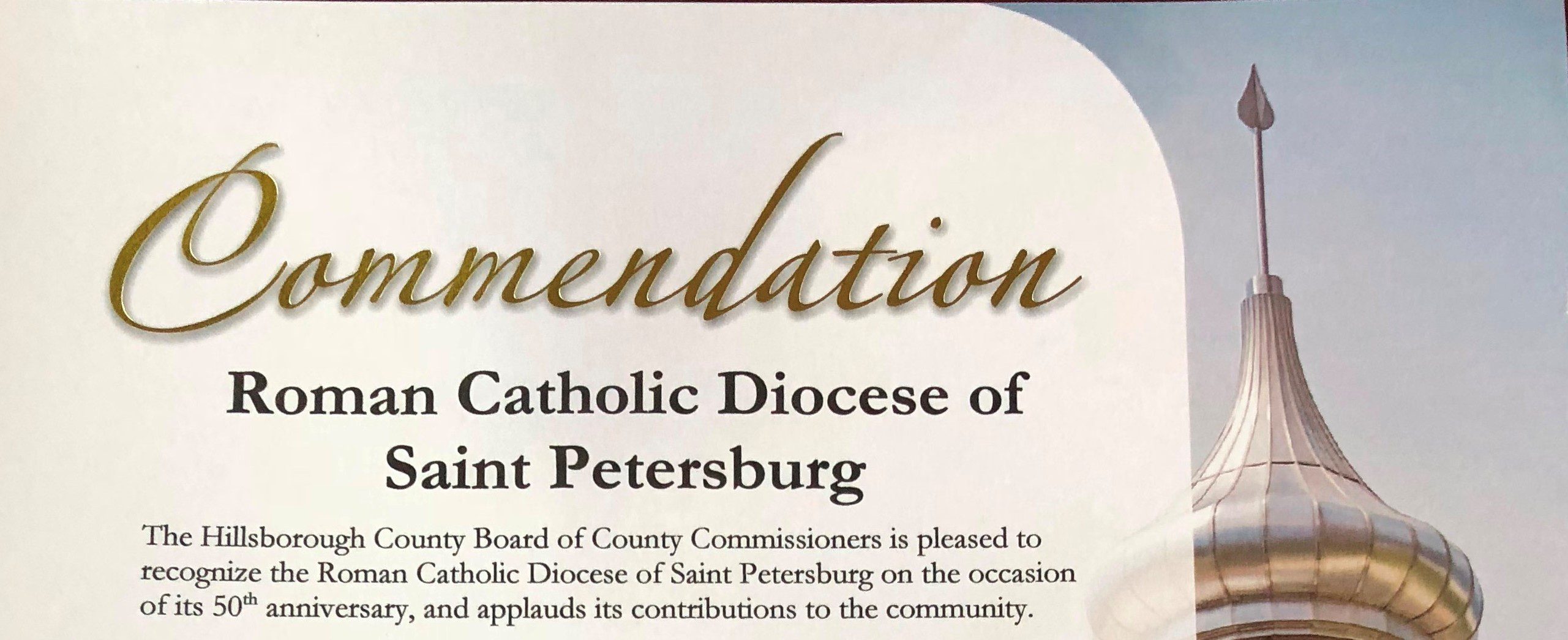 Hillsborough and Pinellas Counties Share Praise for the Diocese of St. Petersburg